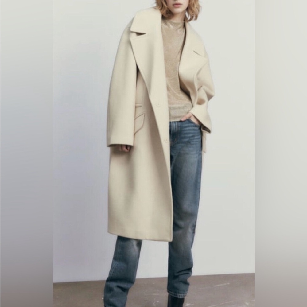 NWT Zara vanilla oversized coat - S